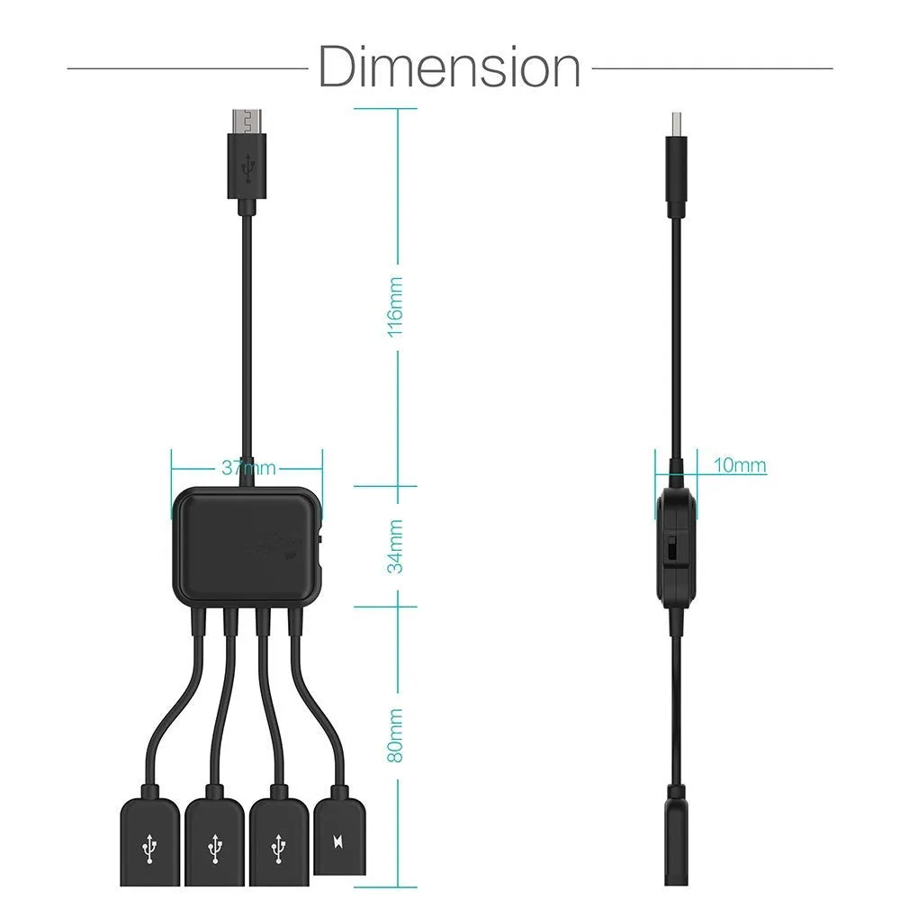 4 в 1 микро USB хост 3 портовый зарядный OTG концентратор зарядки Шнур адаптер
