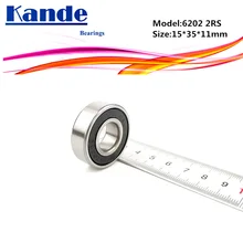 Kande 6202RS 4 шт. ABEC-5 6202 2RS Однорядный глубокий шаровой подшипник 15x35x11 мм 6202RZ подходит для сельскохозяйственных машин