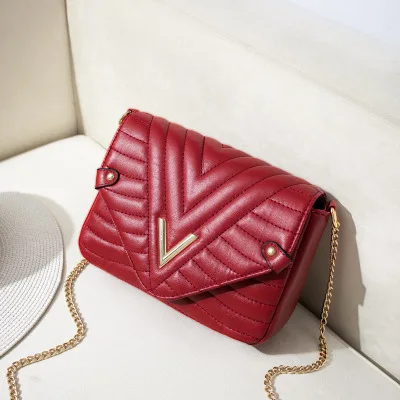 

2019 New Fashion High Quality brand leather bag chain Shoulder Bags Woman Famous Brand Luxury women crossbody bags v bags