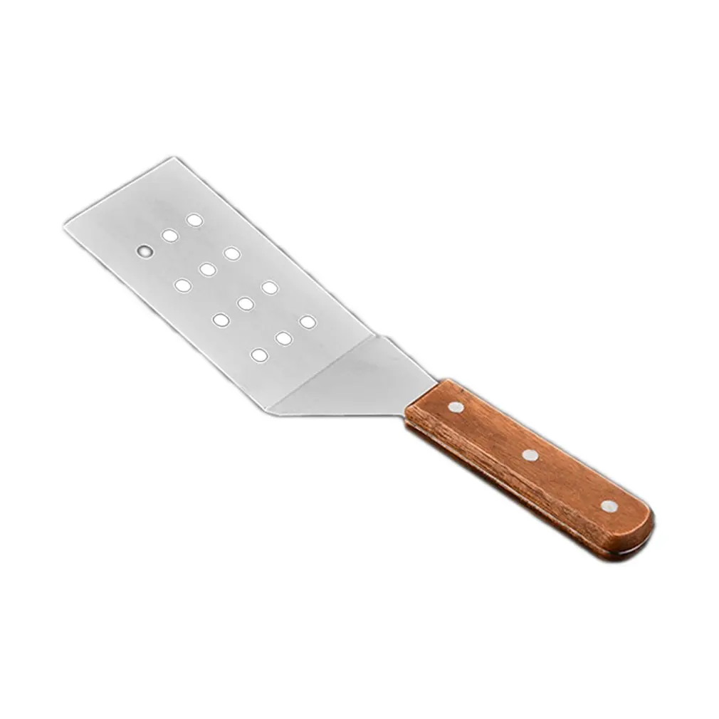 

Stainless Steel Cheese Pizza Shovel Scraper Steak Peel Cake Holder Wooden Handle Food Serving Baking Tools Kitchen