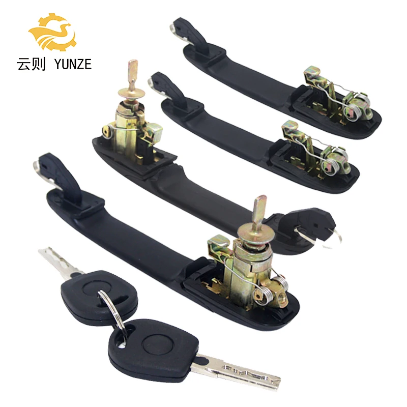 

4PCS COMPLETE SET FRONT REAR LEFT RIGHT DOOR HANDLE WITH LOCK BARREL FOR FORD GALAXY 1995-2006 33MM PIN LENGTH