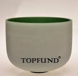 TOPFUND G # Zeal чакра зеленый Цветной Матовый Кварцевый Поющая чаша 10 ", уплотнительное кольцо и молоток в комплекте