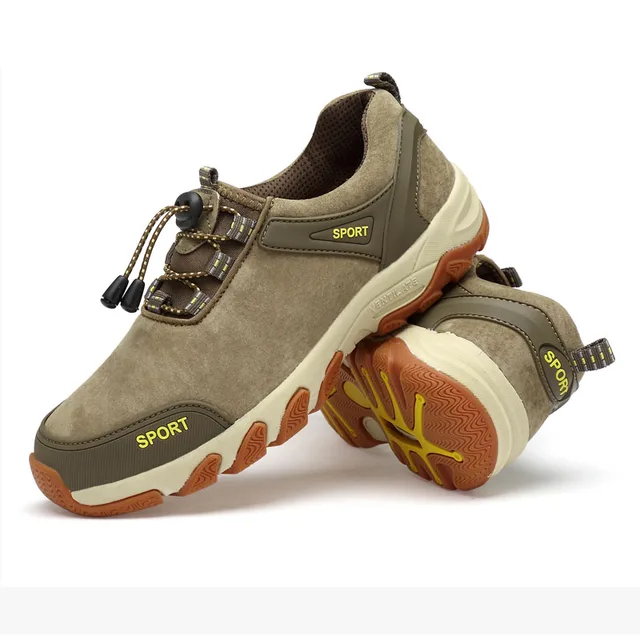 High Quanlity Men Cow Leather Hiking Shoes Outdoor Non-Slip Comfort Sports Mountain Climbing Sneakers Breathable Hunting Shoes