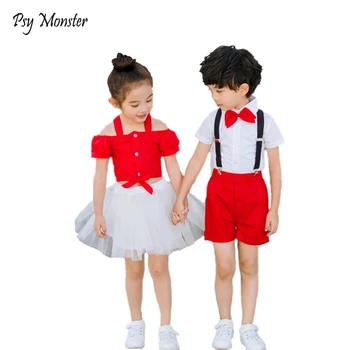 

2020 Boys Girls Sport Suit Uniforms British Style School Students Kindergarten Girls Dress Skirt Performance Clothing Set G17