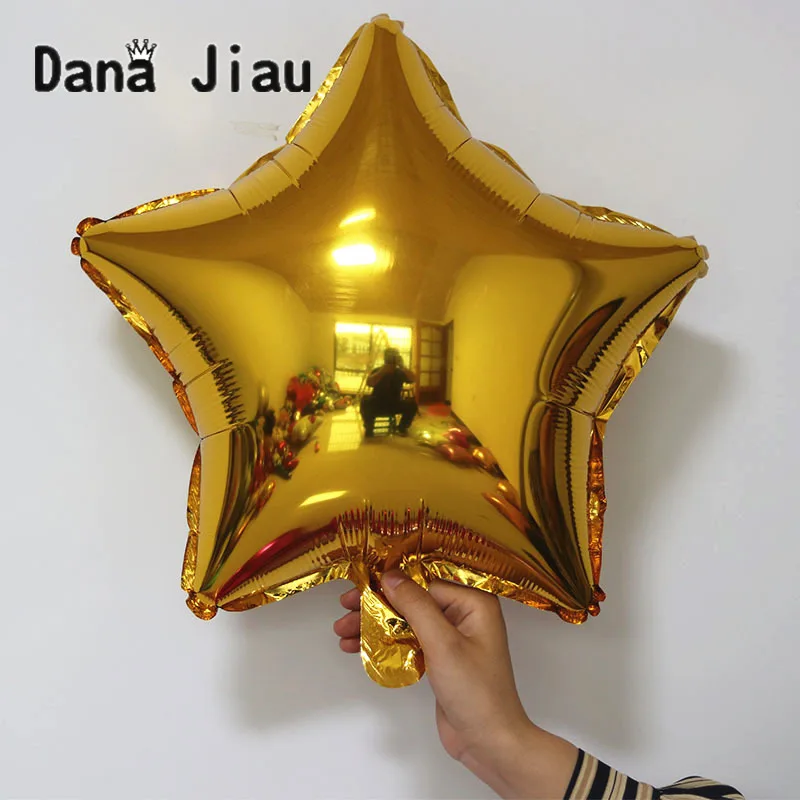 18 дюймов серебряный цвет пентаграмма в форме фольги Свадебный шар День Рождения украшения Воздушные шары события звезда балон