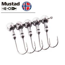 5 пакетов Mustad 32627 высокоуглеродистой стали рыболовный крючок с зазубринами рыболовный крючок свинцовая наживка 1/0#3g/5g Мягкая приманка окунь рыболовный аксессуар