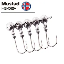 5 пакетов Mustad 32627 высокоуглеродистой стали рыболовный крючок с зазубринами рыболовный крючок свинцовая наживка 1/0 #3g/5g Мягкая приманка