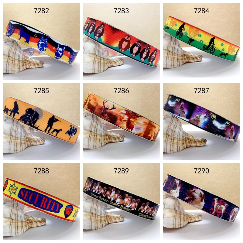 

Free shipping 50 yard dog printed grosgrain ribbon 7290