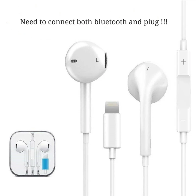 

Bluetooth Wired Earphone for Apple IPhone 8 In Ear Stereo with Microphone Earbuds for IPhone 8 7 Plus X XR XS Max Earphones