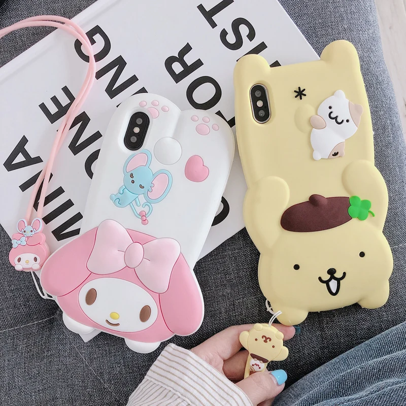 Для iphone XS max XR X Милая 3D Мелодия Марка pom-Pom Purin телефонные чехлы для 8plus 7 7plus 8 6 6S 6splus
