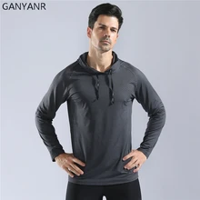 GANYANR работает Футболка Для мужчин Баскетбол Теннис Soccer Tee Фитнес Спортивная тренажерный зал бег топы упражнения Rashgard Обучение Спорт