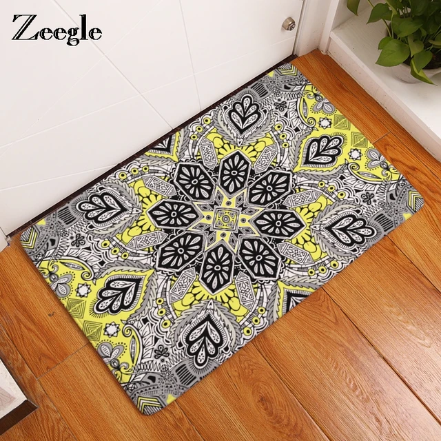 Zeegle Mandala Carpets Geometric Pattern Bathroom Floor Mats Toilet Zeegle Mandala Carpets Geometric Pattern Bathroom Floor Mats Toilet Rugs Kitchen Area Rug Pads Absorbent Front