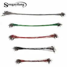 Sougayilang 100pcs 5Colors Steel Fishing Rope 13cm 15cm 18cm 23cm 25cm the Leash Swivel Tools Lead Trace Fish Line Fishing Line