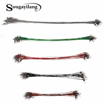 

Sougayilang 100pcs 5Colors Steel Fishing Rope 13cm 15cm 18cm 23cm 25cm the Leash Swivel Tools Lead Trace Fish Line Fishing Line