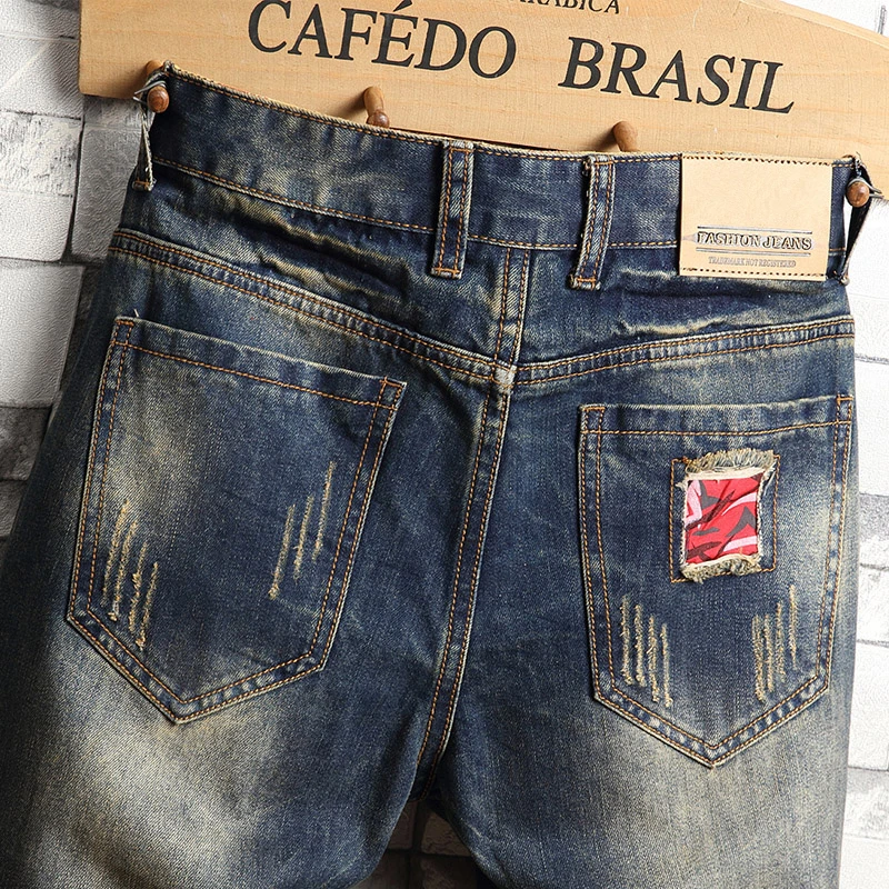 70% OFF Man Regular Shorts Men Ripped Holes Vintage Denim Short Scrtached Male Personal Causal Special streetwear summer Breathable pant