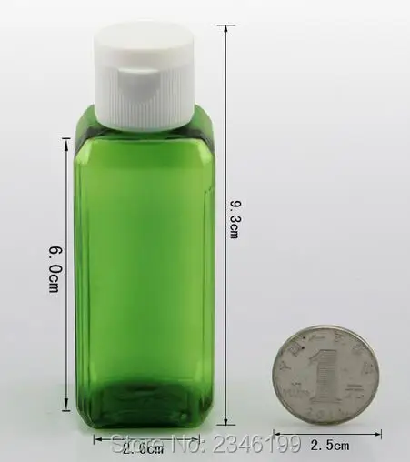 50 г 50 мл пластиковая Квадратная бутылка с откидной крышкой, косметический лосьон контейнер для упаковки тонера, пластиковые колбы с пробкой, 50 шт./партия