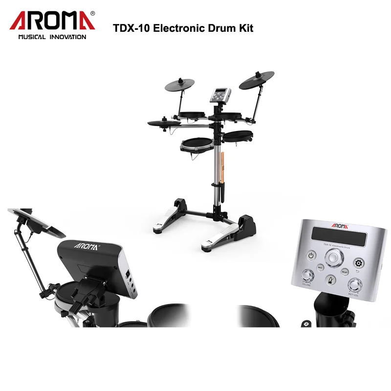  AROMA TDX-10 Electronic Drums Kit 12 Drum Kits Sounds Metronome Inside Easy and Recording & Replay  - 33003081904