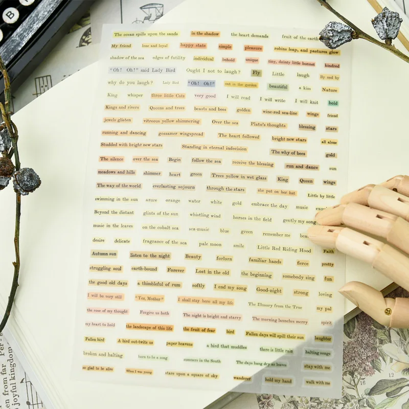 KLJUYP 5 шт. красочные фраза вельлум бумажные наклейки для скрапбукинга ...