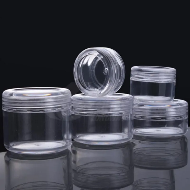

50pcs/lot Portable White Translucent Mini Plastic Cosmetic Empty Jar Pot Eyeshadow Makeup Case Face Cream Lip Balm Container