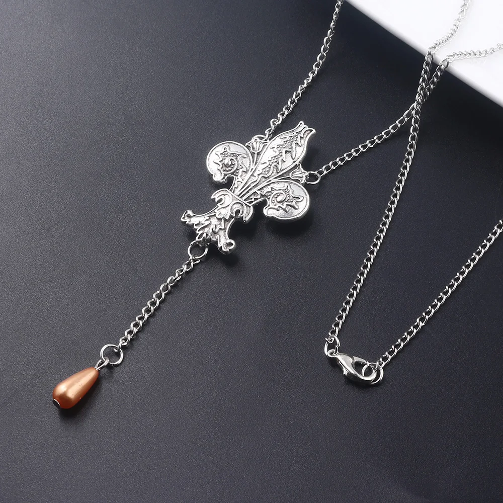 The Originals Vampire Diaries Always And Forever Charm Necklace Fleur de Lis Long Necklace for Women Girls Pendant Jewelry