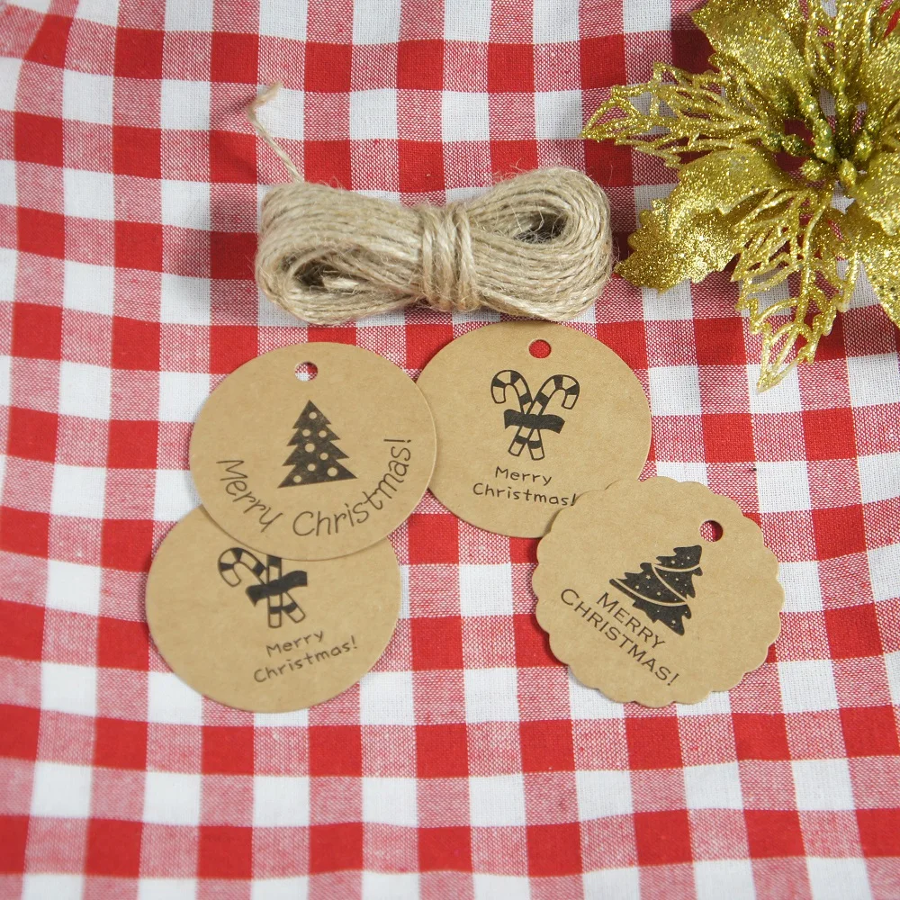 

50pcs Merry Christmas theme mixstyle gift design paper labels packaging decoration tags Scrapbooking Craft Paper DIY