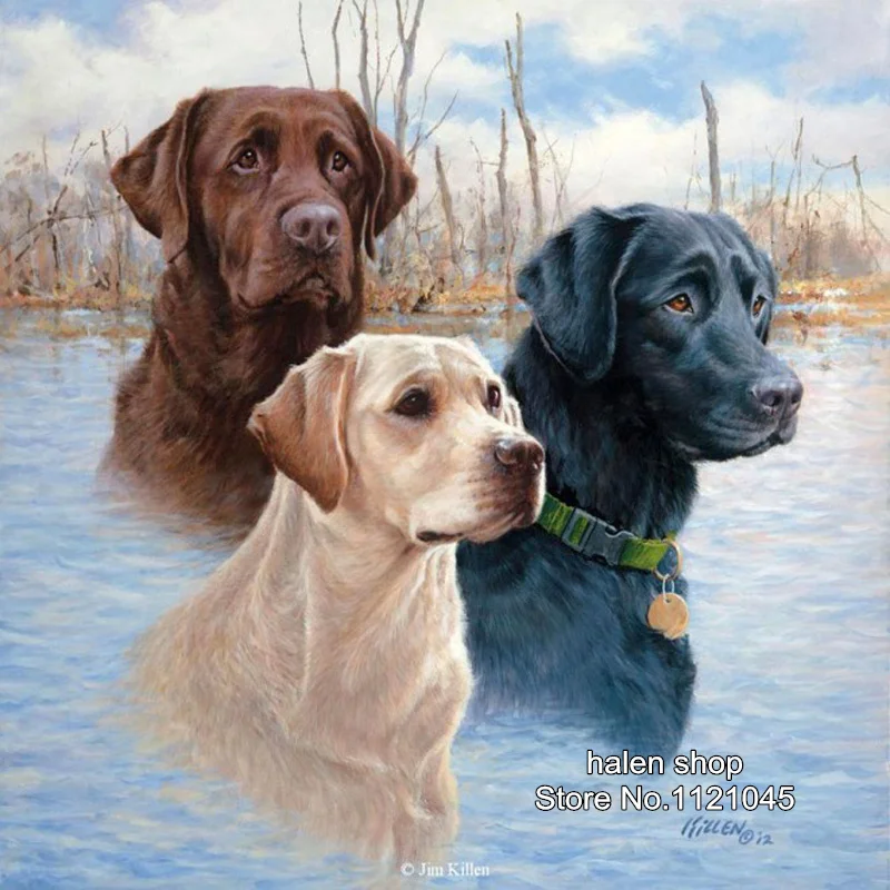 

New Diamond mosaic full diamond embroidery Three dogs Diy diamonds painting cross stitch painting Inlay handwork GT585