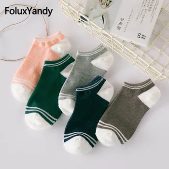 

Japanese Style Casual Women Sock Slippers Patchwork Cotton Comfortable No Show Socks Breathable Invisible Sox ZDL14