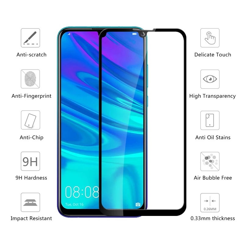 

Tempered Glass For Huawei P Smart 2019 Screen Protector Protective Film Glass for Huawei y7 y9 2019 y6 pro 2019 Full Cover Glass