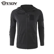 ESDY весна и осень мужские спортивные куртки с капюшоном для походов и кемпинга мужские черные эластичные теплые тактические флисовые куртки