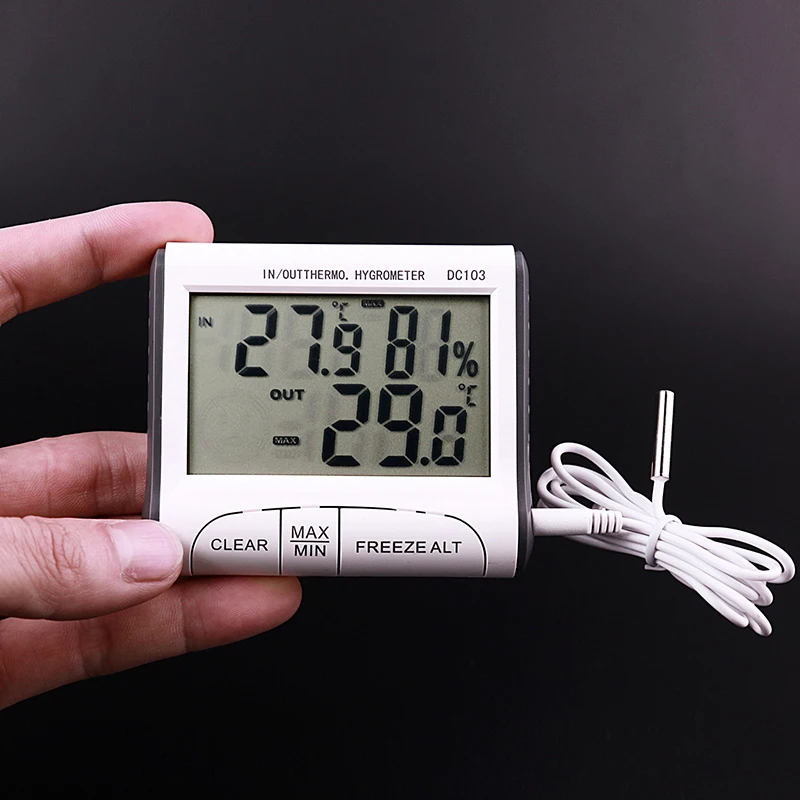 Мини ЖК цифровой Комнатный термометр гигрометр Измеритель температуры и влажности часы стол метеостанция с магнитной подставкой|Датчики температуры|   | АлиЭкспресс