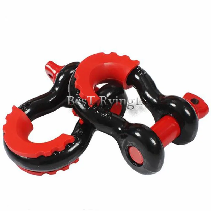 YY 2 x الثقيلة U إبزيم من الصلب مع النايلون سحب التلفريك حبل قطر أبازيم ل سيارة شاحنة الطوارئ Sm حجم