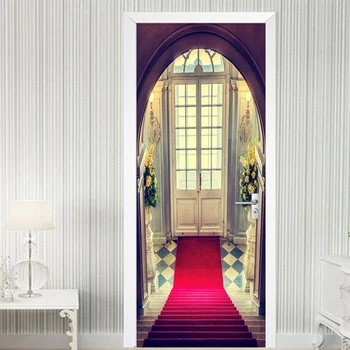 

3D Stereo Arch Step Carpet Door Sticker Modern Retro Creative Wallpaper Living Room Restaurant 3D Wall Door Stickers Home Decor