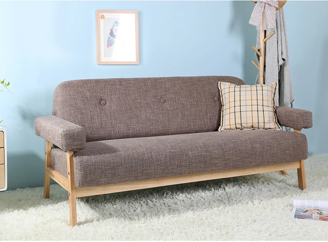Mid Century Modern Colorful Linen Fabric Sofa Couch 3 Seater Dark Mid Century Modern Colorful Linen Fabric Sofa Couch 3 Seater Dark Grey Blue Color Living