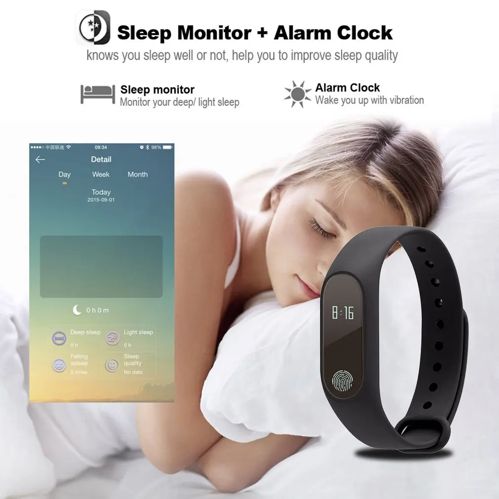 

Sleep & Snoring 0.42 Inch OLED Screen APP Message Reminder Smart Watch Fitness Tracker Heart Rate Monitor Smart Wrist Watch