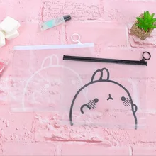 1 ピース/ロット 3 サイズポテトウサギ透明防水 PVC 鉛筆バッグ filebag クリーンアップバッグオフィス学校文具用品(China)