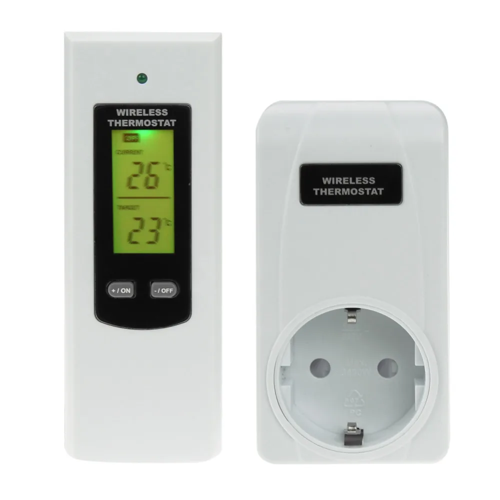 

Low/High Temperature Alarm Extensor 433MHz Remote Control Wireless RF Plug In Thermostat KIT Greenhouse 3KW EU Plug