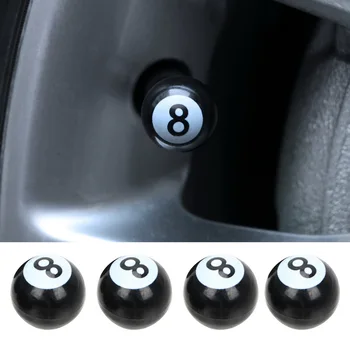 

LEEPEE 4pcs Car Tire Air Valve Cap Tyre Wheel Dust Stem Eight Ball Bolt in Type Ventil Valve Caps for Auto Truck Motorcycle