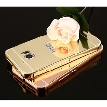 Luxury Plating Metal Aluminum Frame Back Mobile Cover For font b HTC b font one M8