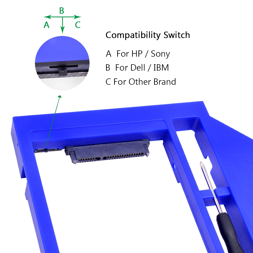 CHIPAL Универсальный SATA 2nd HDD Caddy 12 7 мм для 2 5 'ƈ ТБ HD коробка SSD чехол Корпус адаптер