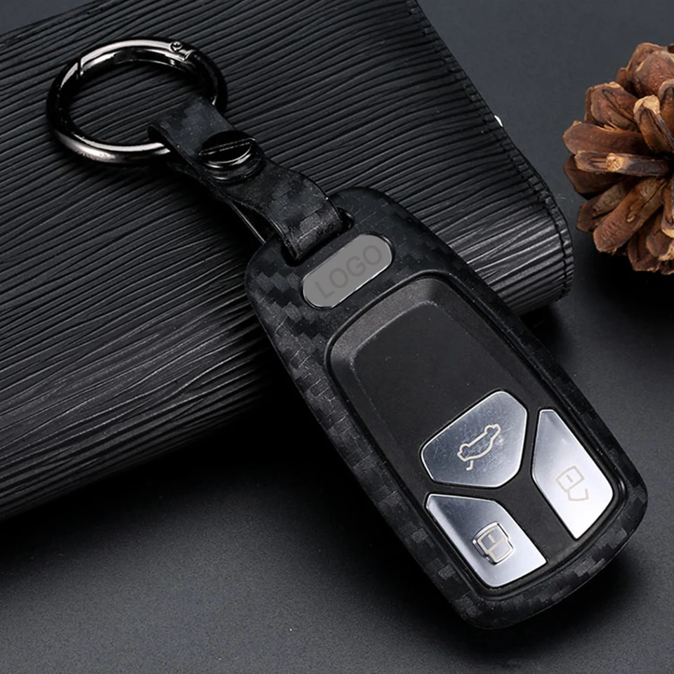 Car Key Fob Cover Case 5D Carbon Fiber Soft Skin Flip Folding Remote