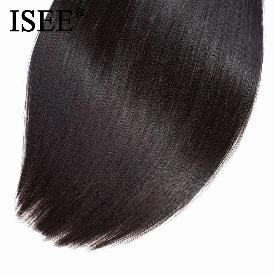  ISEE HAIR Malaysian Straight Hair Bundles 100% Remy Human Hair Extension Natural Color thick 3/4 Bu