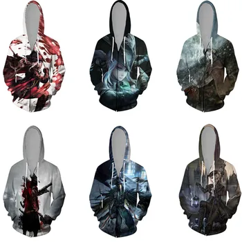 

Bloodborne Costumes 3D printing Bloodborne Hoodies Jacket Cosplay Halloween men women Hoodies Sweatshirts Hip hop sports Coat