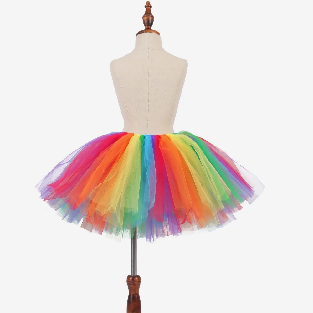 Радужная юбка-пачка для маленьких девочек пышная фатиновая юбка-пачка для девочек, детский праздничный костюм на день рождения разноцветная юбка радуги для малышей реквизит для фотосессии