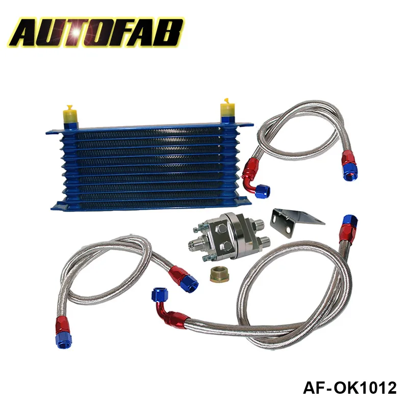 AUTOFAB UNIVERSAL 10 ROW OIL COOLER KIT WITH OIL FILTER RELOCATION KIT
