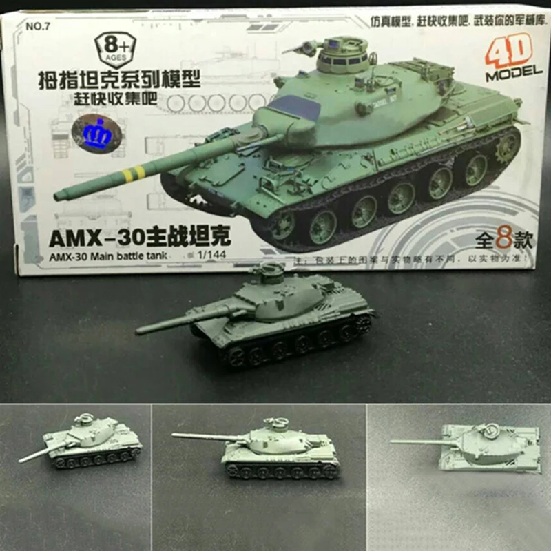 

8PCS/Set 4D Assembled Tank Model 1:144 Scale Thumb Tank Military Model