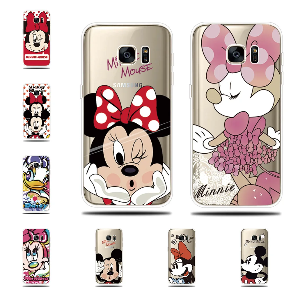 

Silicone Phone Case For Samsung Galaxy S5 S6 S7 Edge S8 S9 Plus Note 8 9 Soft Cover Mickey Minnie Mouse Pattern Funda Tpu Case