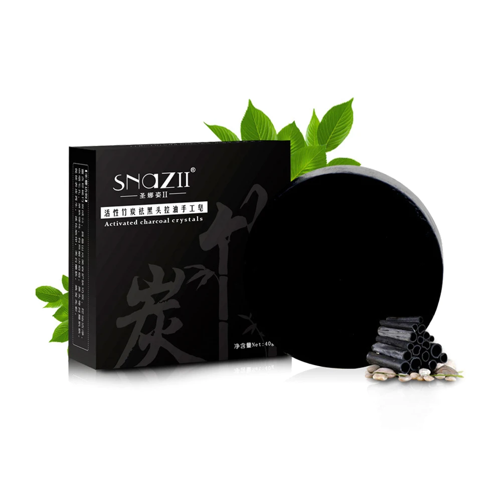 

Bamboo charcoal soap whitening blackhead remover acne treatment handmade
