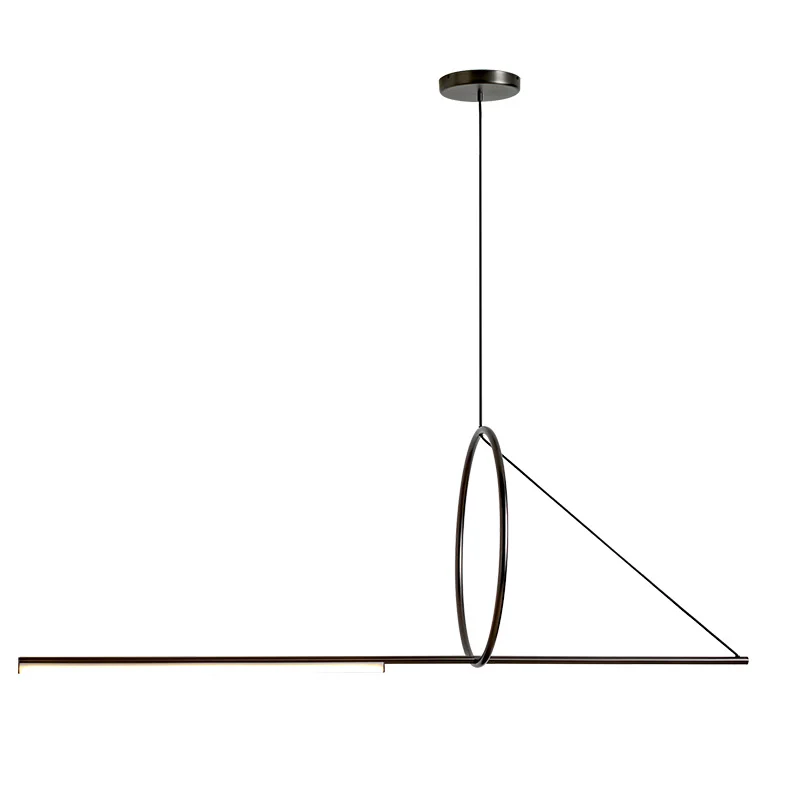 

Postmodern minimalist geometric living room dining room pendant lamp creative personality strip pendant lights