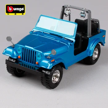 

Bburago 1:24 jeep wrangler red blue car diecast cooling motorcar collecting mountain driving car models for car fans 22033