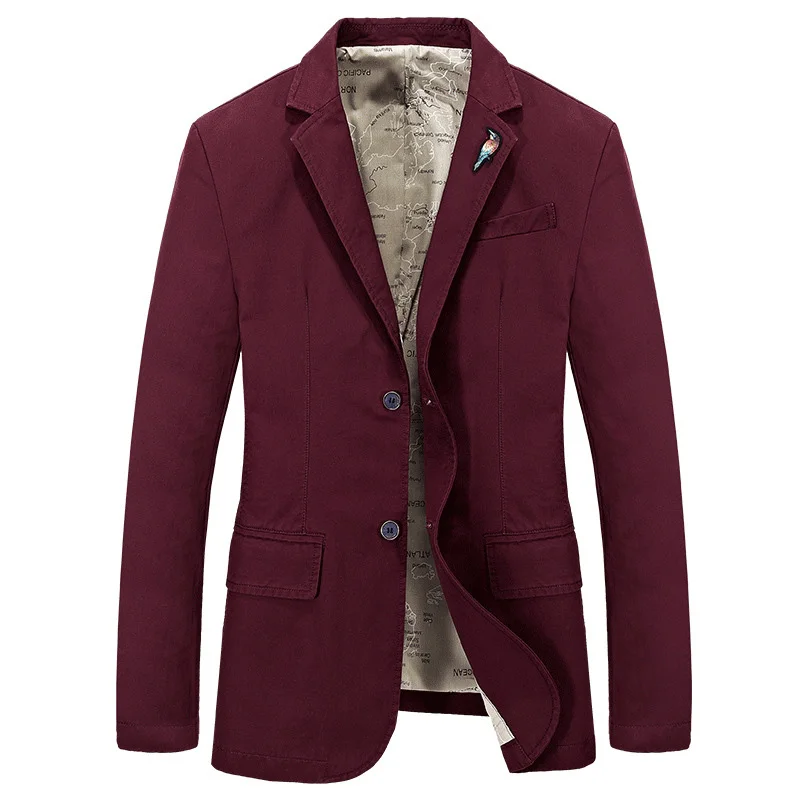Men's Blazer Oversized Solid Male Suit Jacket Coat Men Clothing Pure Cotton Blazers Casual Outerwear 4XL AG66001